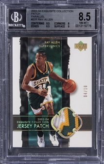 2003-04 UD "Exquisite Collection" Patch Parallel #37P Ray Allen Patch Card (#04/10) - BGS NM-MT+ 8.5